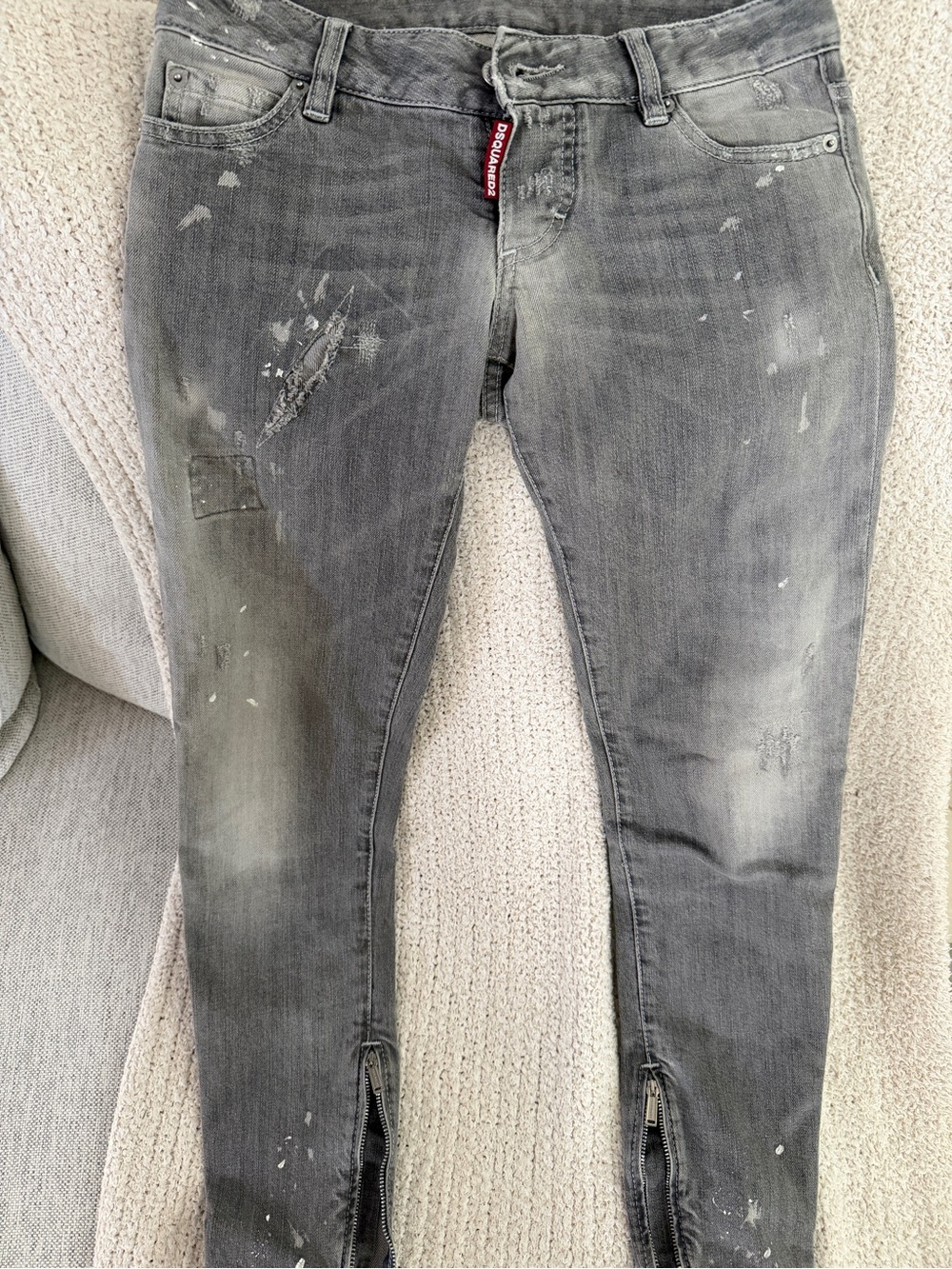 DSquared2 Women’s Grey Distressed Slim Jeans